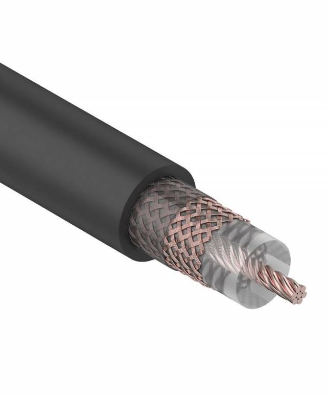 Кабель коаксиальный RG-213 50 Ом, (CU, оплетка 144 нити CU), черный