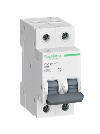 Автоматический выключатель B 10А 2P 4.5kA 230В, City9, Systeme Electric