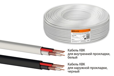 Кабель для видеонаблюдения КВК-П-2 2х0,75 мм² (200м), для наружной прокладки, черный "VISION" TDM