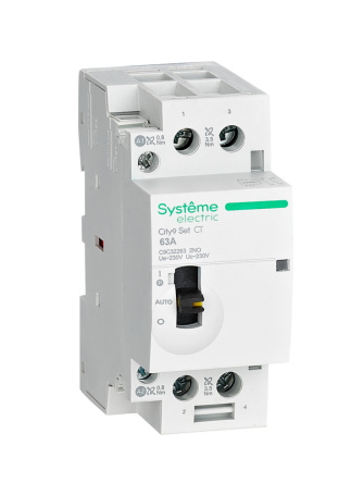 Модульный контактор 2P 2НО 63A AC 230В, City9, Systeme Electric