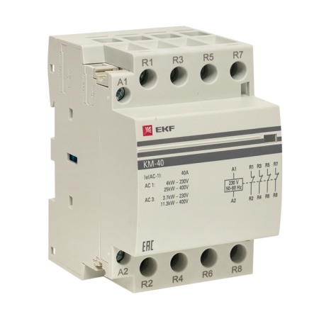 Контактор модульный КМ 40А 4NC (3 мод.) EKF PROxima