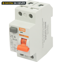 УЗО Tdm Electric ВД1-63 2P 25 A 30 мА 4.5 кА AC SQ0203-0008
