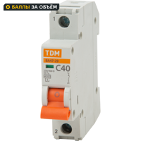 Автоматический выключатель TDM Electric ВА47-29 1P C40 А 4.5 кА SQ0206-0078