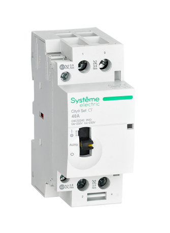Модульный контактор 2P 2НО 40A AC 230В, City9, Systeme Electric