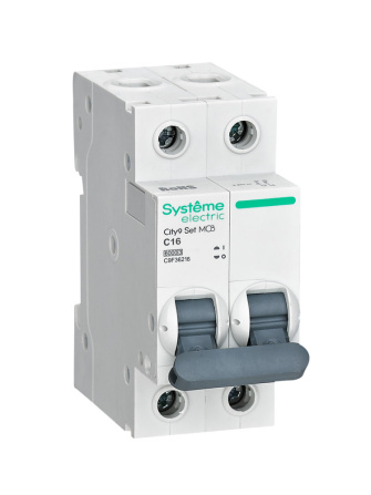 Автоматический выключатель 2P 16А С 6kA 230В, City9, Systeme Electric