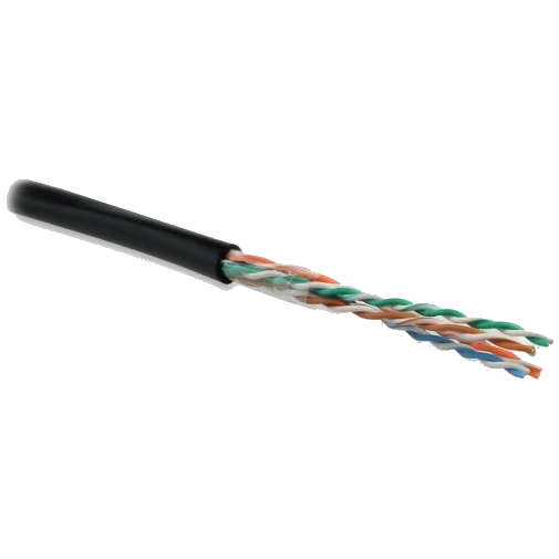 Кабель витая пара Hyperline UUTP4R-C5E-S24-OUT-PE-BK-500